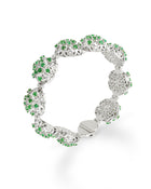 Damascus Bracelet in 18kt White Gold and Emeralds