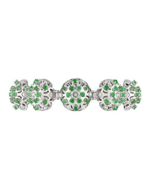 Damascus Bracelet in 18kt White Gold and Emeralds