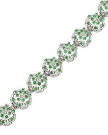 Damascus Bracelet in 18kt White Gold and Emeralds
