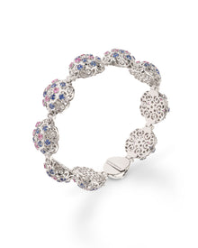 Damascus Bracelet in 18kt White Gold and Sapphires
