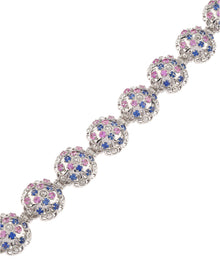 Damascus Bracelet in 18kt White Gold and Sapphires