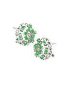 Damascus Earrings in 18kt White Gold and Emeralds