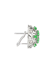 Damascus Earrings in 18kt White Gold and Emeralds