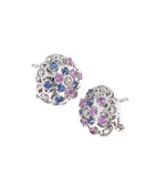 Damascus Earrings in 18kt White Gold and Sapphires