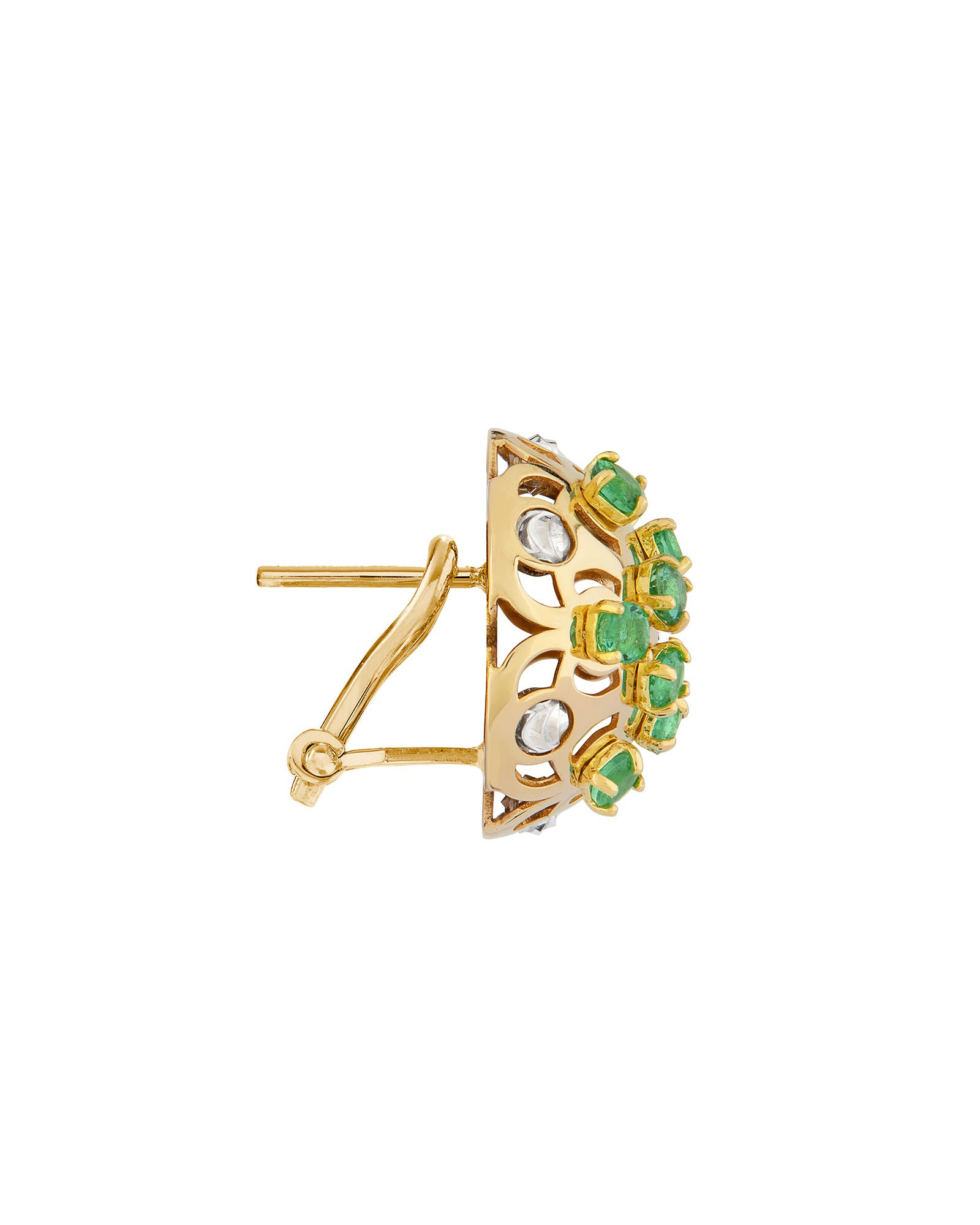 Damascus Earrings in 18kt Gold and Emeralds