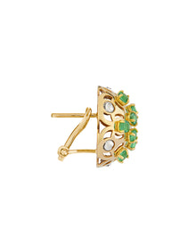 Damascus Earrings in 18kt Gold and Emeralds
