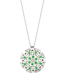 Damasco Large Necklace in 18kt White Gold and Emeralds