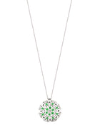 Damasco Large Necklace in 18kt White Gold and Emeralds