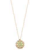 Damasco Large Necklace in 18kt Gold and Emeralds