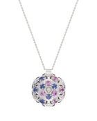 Damascus Small Necklace in 18kt White Gold and Sapphires