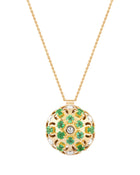 Damascus Small Necklace in 18kt Gold and Emeralds