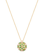 Damascus Small Necklace in 18kt Gold and Emeralds