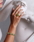 Damascus Bracelet in 18kt Gold and Emeralds