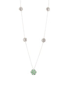 Damascus Station Necklace in 18kt White Gold and Emeralds