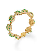 Damascus Bracelet in 18kt Gold and Emeralds