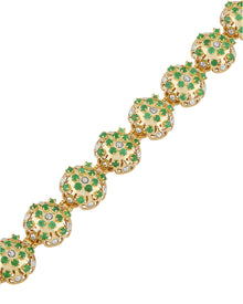 Damascus Bracelet in 18kt Gold and Emeralds