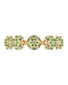 Damascus Bracelet in 18kt Gold and Emeralds