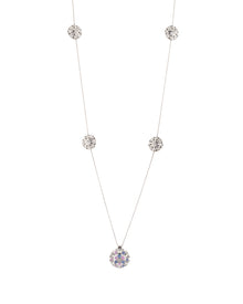 Damascus Station Necklace in 18kt White Gold and Sapphires