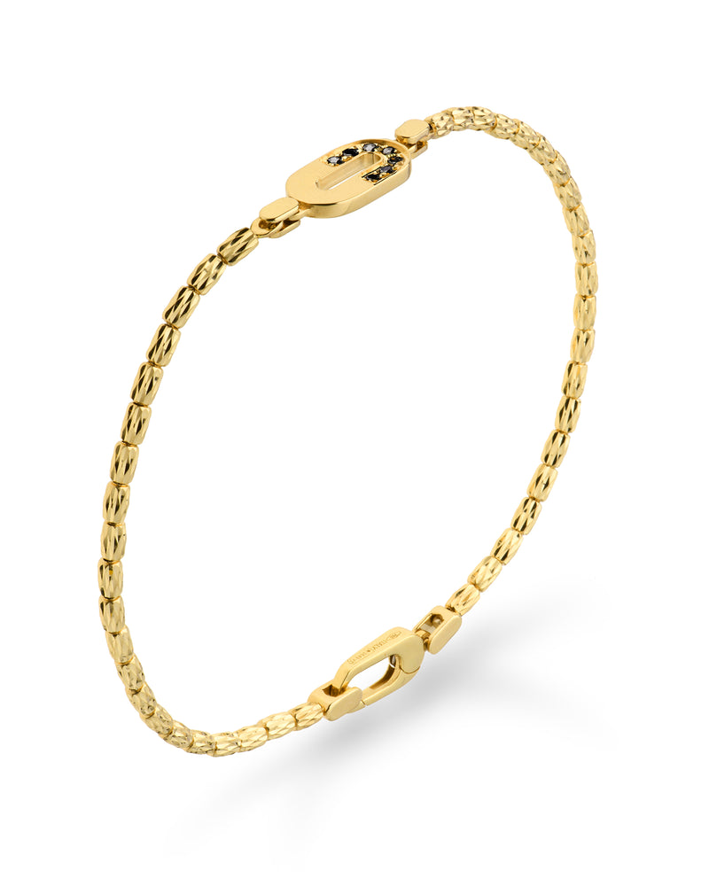 Dea Bracelet in 18kt Gold and Black Diamonds