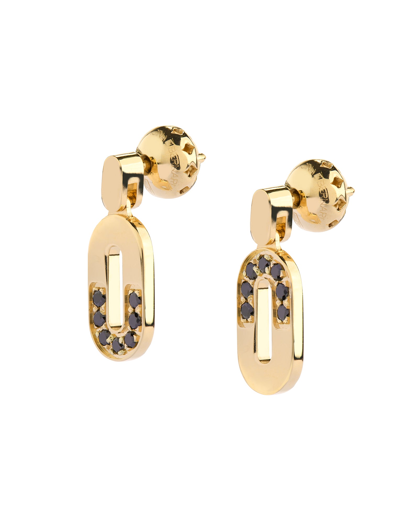 Goddess Earrings in 18kt Gold and Black Diamonds