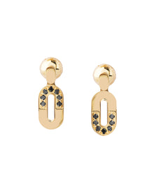 Goddess Earrings in 18kt Gold and Black Diamonds