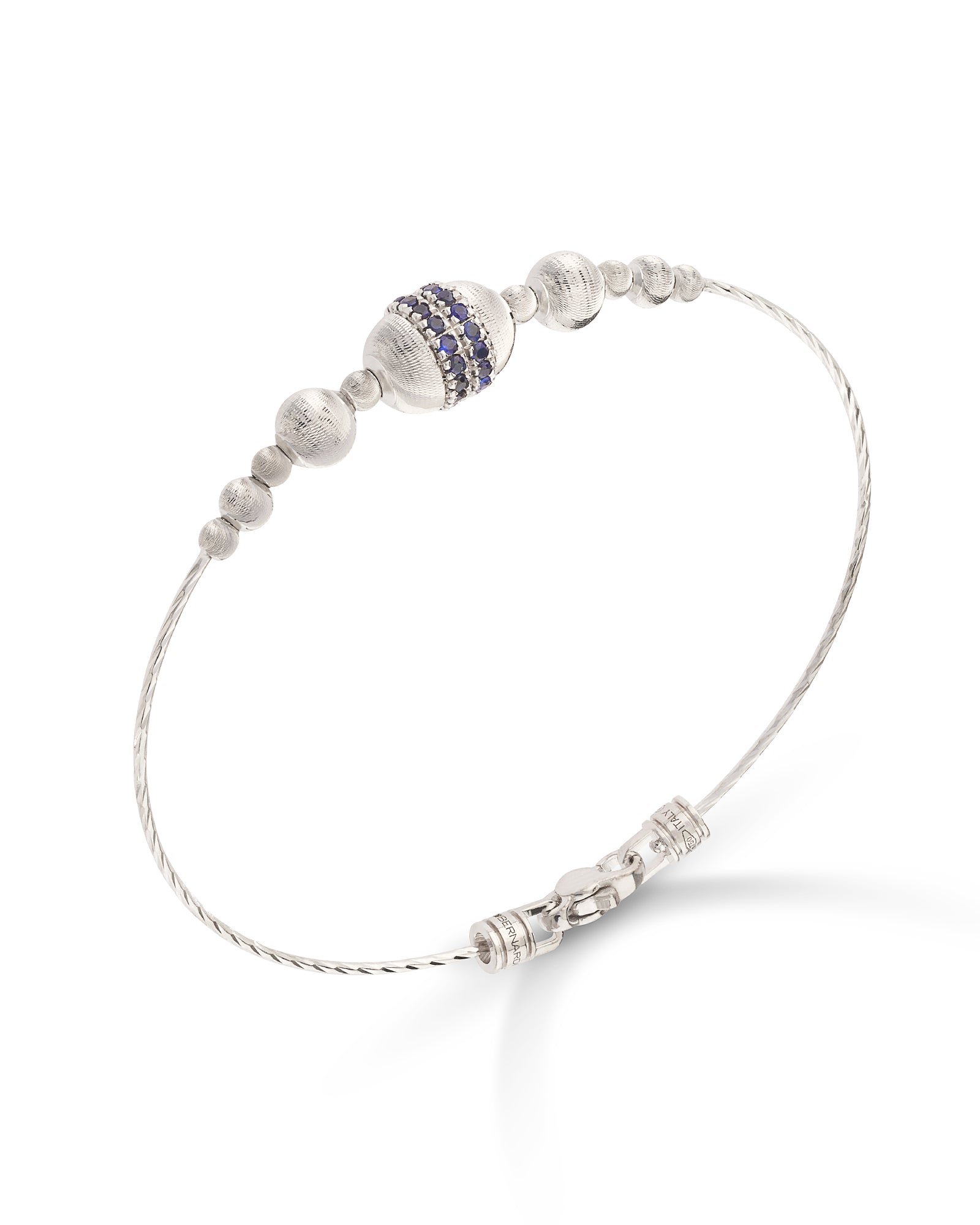 Empire Bangle Bracelet in 18kt White Gold and Sapphires