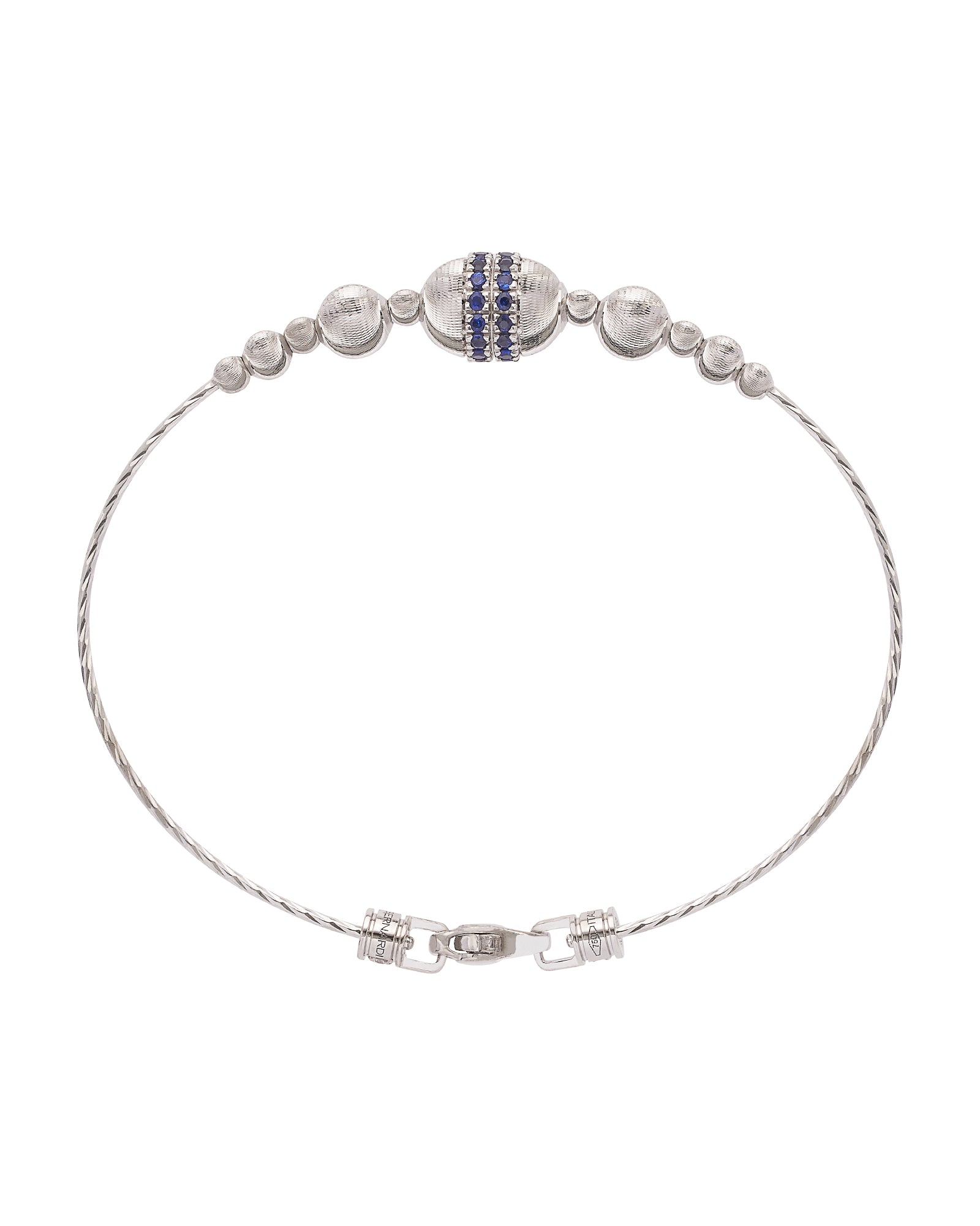 Empire Bangle Bracelet in 18kt White Gold and Sapphires