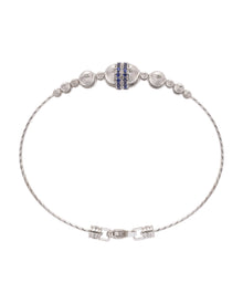 Empire Bangle Bracelet in 18kt White Gold and Sapphires