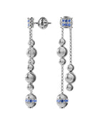 Empire Drop Earrings in 18kt White Gold and Sapphires