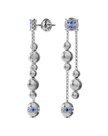 Empire Drop Earrings in 18kt White Gold and Sapphires