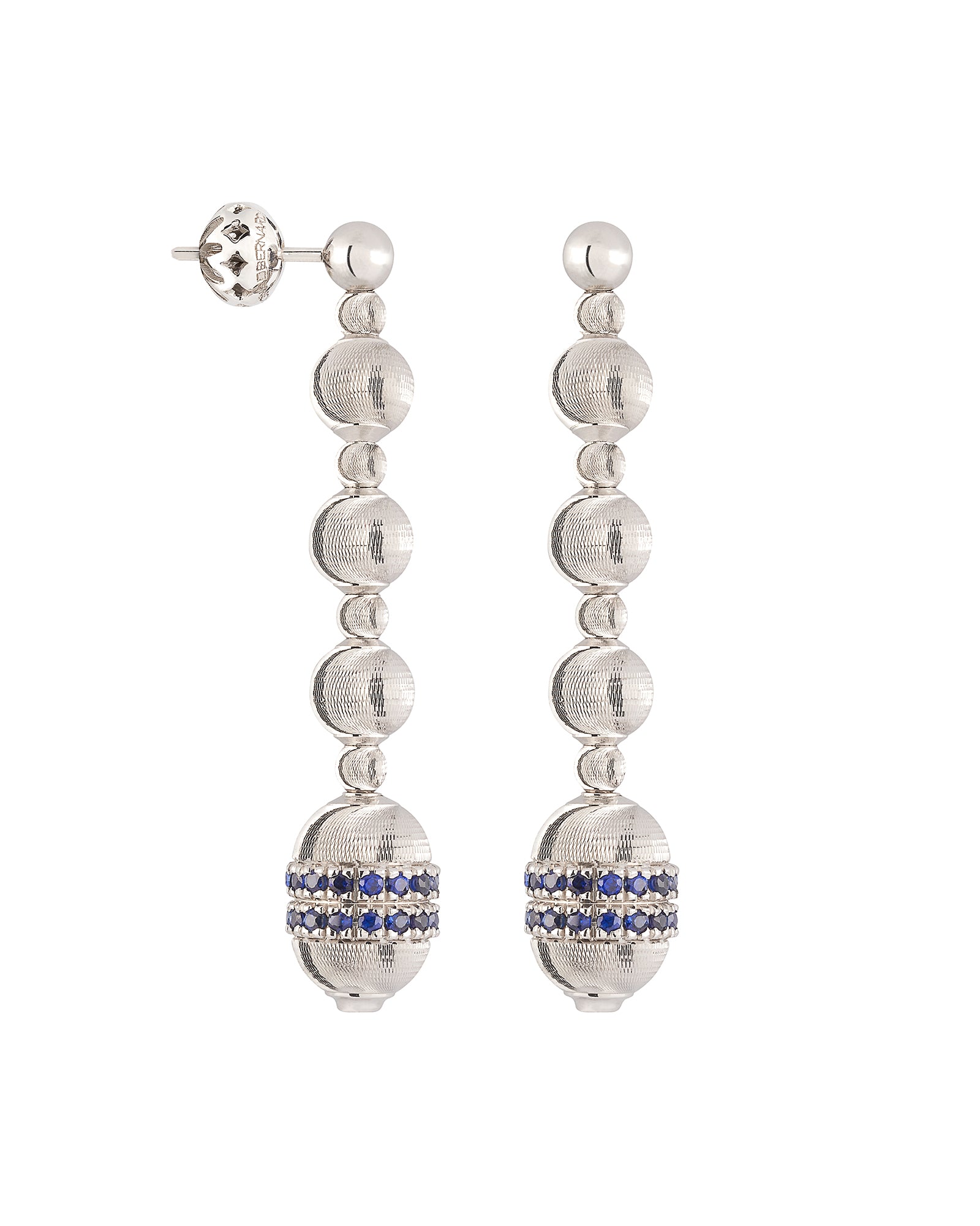 Empire Earrings in 18kt White Gold and Sapphires