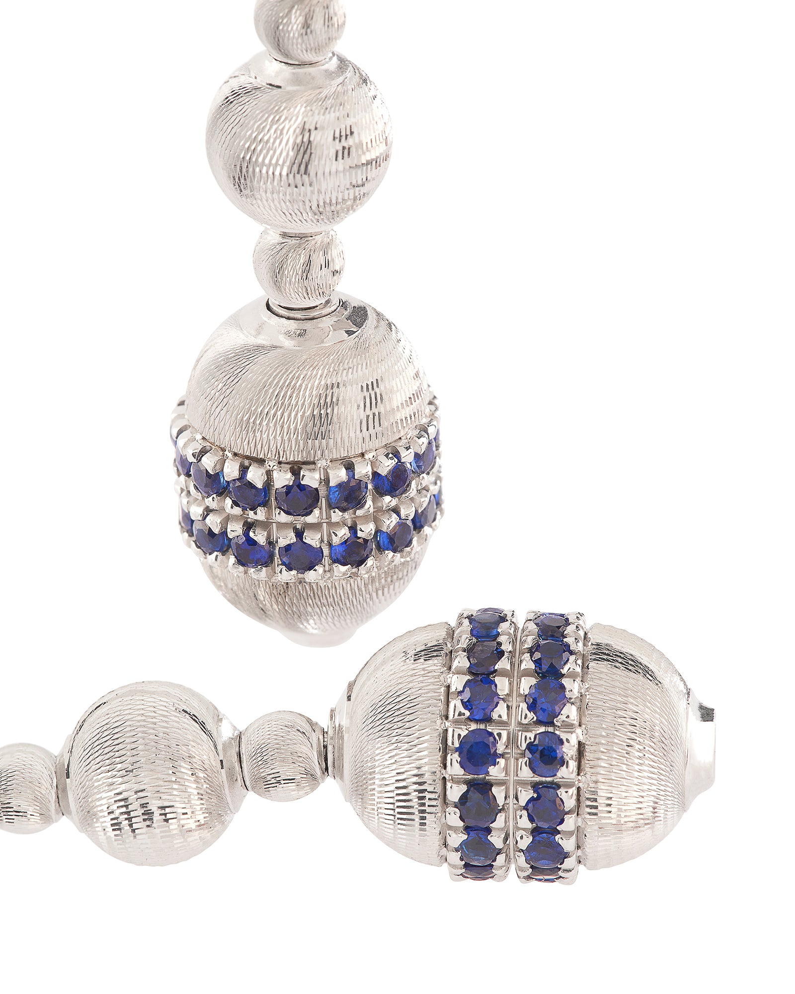 Empire Earrings in 18kt White Gold and Sapphires
