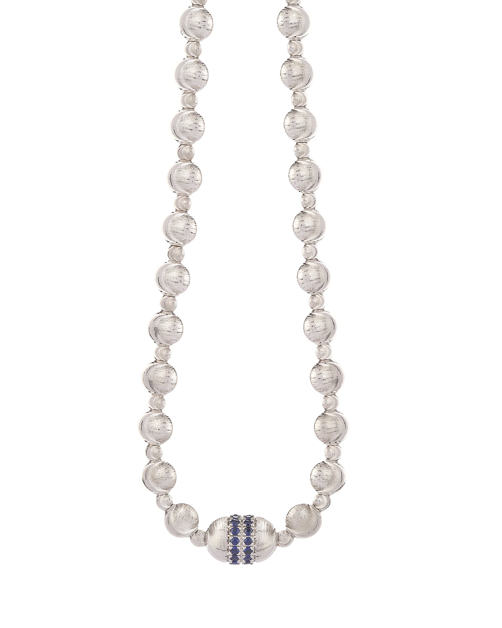 Empire Necklace in 18kt White Gold and Sapphires