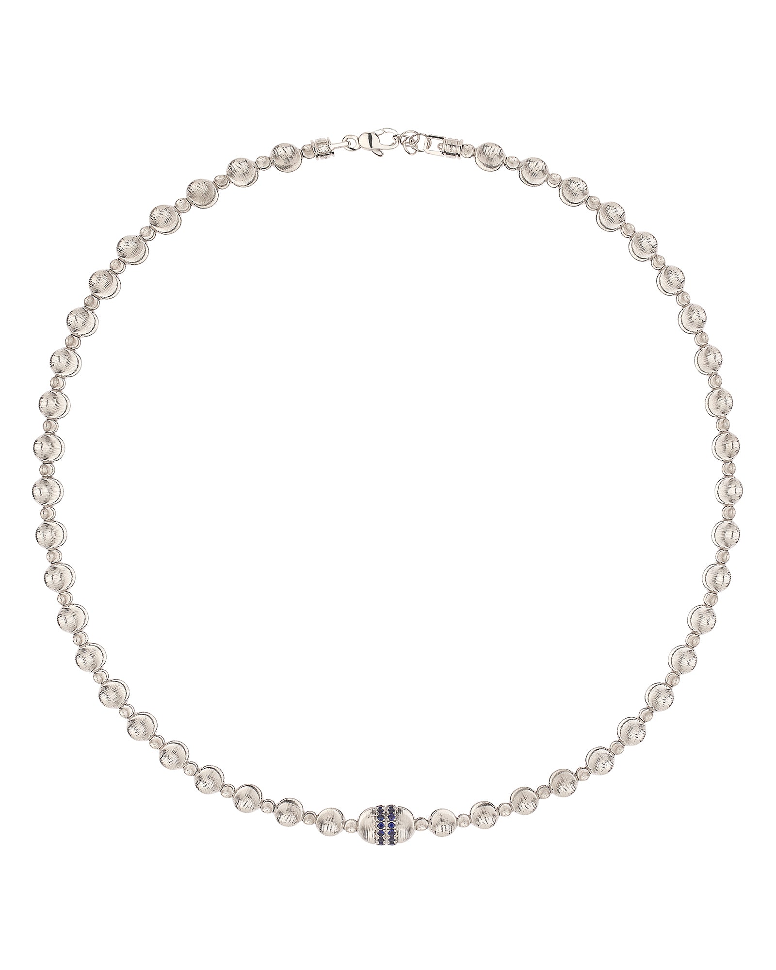 Empire Necklace in 18kt White Gold and Sapphires