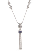 Empire Collana Tassel in Oro Bianco 18kt e Zaffiri