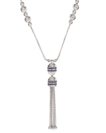 Empire Collana Tassel in Oro Bianco 18kt e Zaffiri