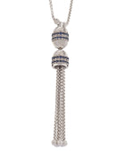 Empire Collana Tassel in Oro Bianco 18kt e Zaffiri