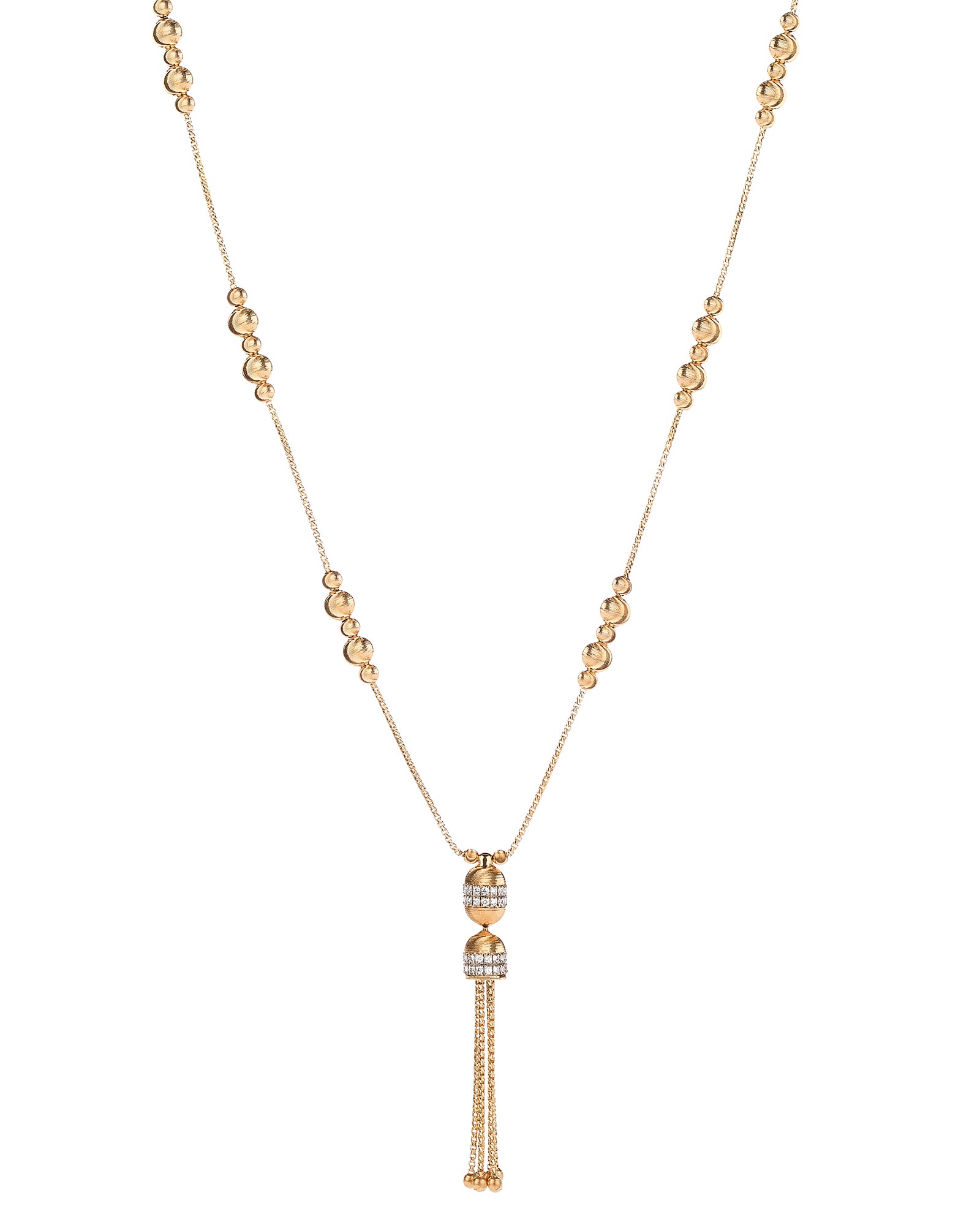Empire Tassel Necklace in 18kt Gold and Diamonds
