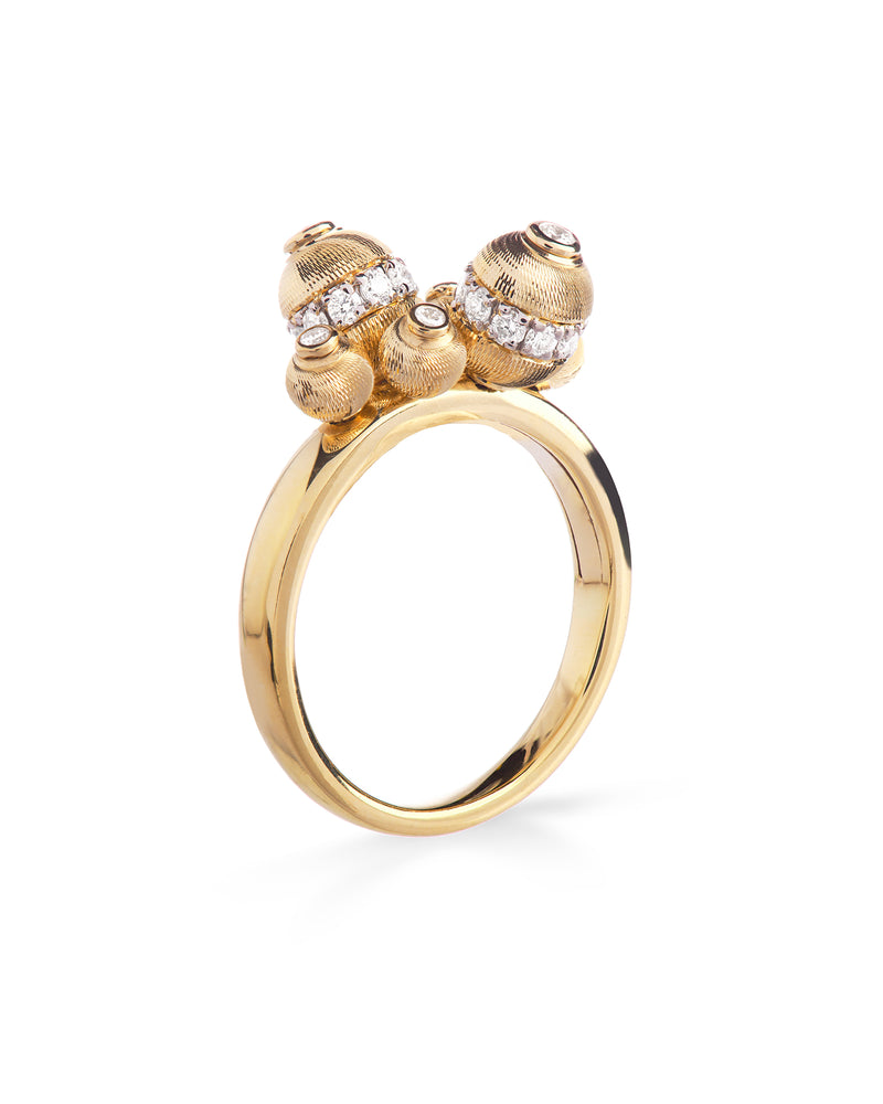 Empire Anello 6 Elementi in Oro 18kt e Diamanti