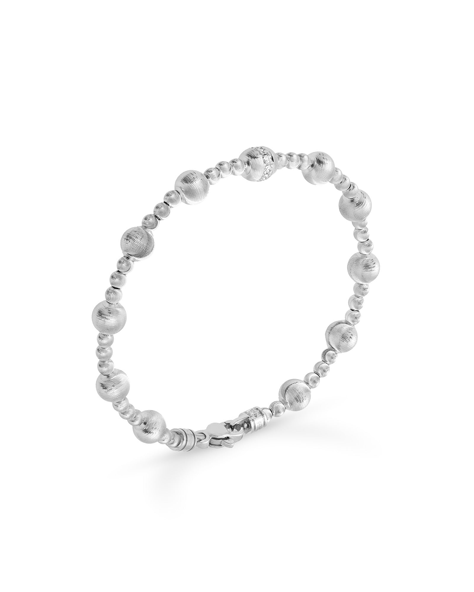 Empire S 18kt White Gold Bracelet with White Diamonds
