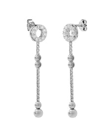 Empire S 18kt White Gold Drop Earrings with White Diamonds