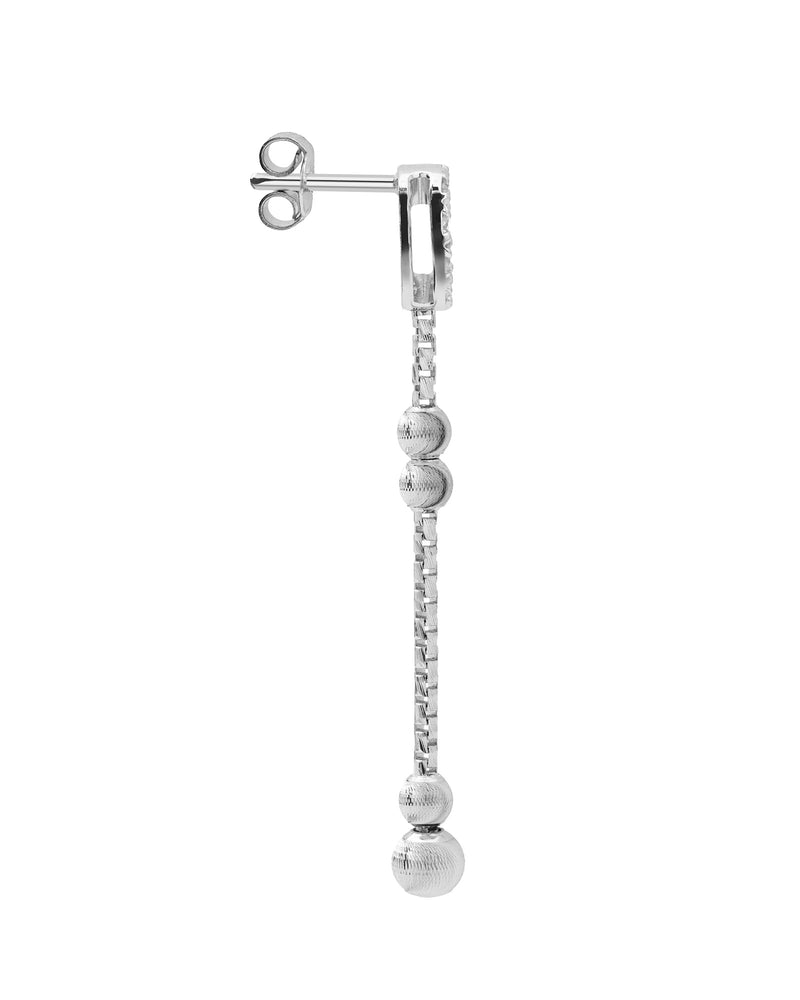 Empire S Orecchini Drop in Oro Bianco 18kt e Diamanti Bianchi