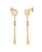 Empire S 18kt Yellow Gold and White Diamond Drop Earrings