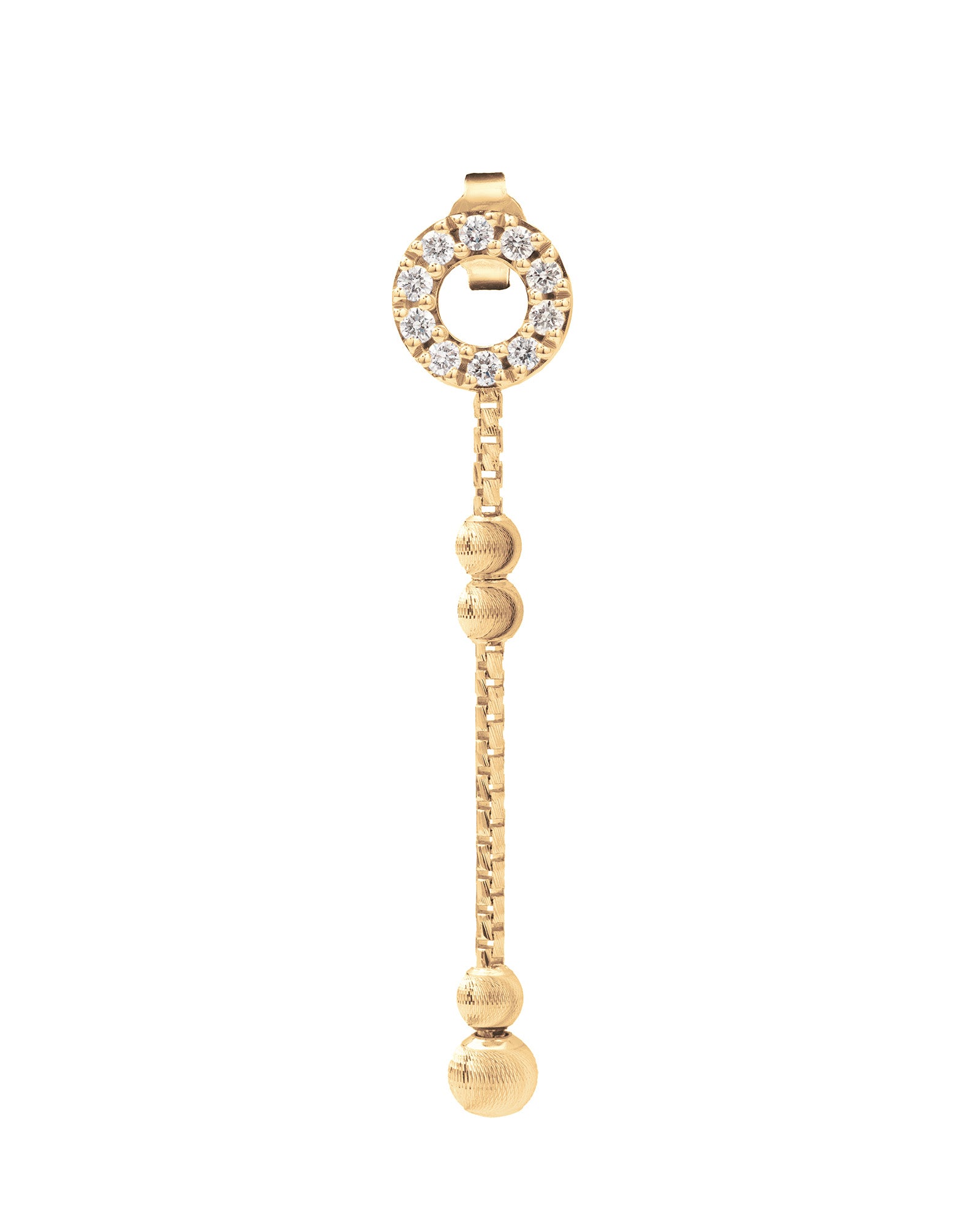 Empire S 18kt Yellow Gold and White Diamond Drop Earrings