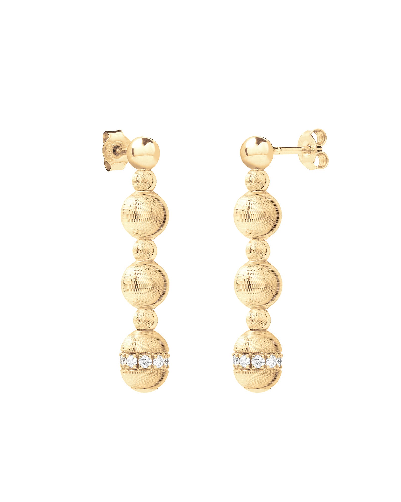 Empire S Orecchini in Oro Giallo 18kt e Diamanti Bianchi