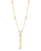 Empire S 18kt Yellow Gold and White Diamond Tassel Necklace