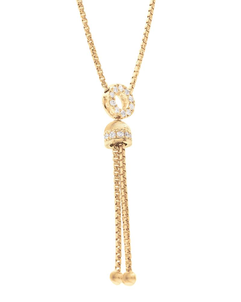 Empire S Collana Tassel in Oro Giallo 18kt e Diamanti Bianchi
