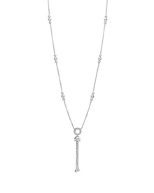Empire S 18kt White Gold and White Diamond Tassel Necklace