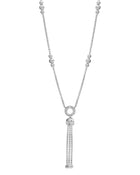 Empire S 18kt White Gold and White Diamond Tassel Necklace