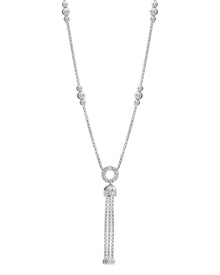 Empire S 18kt White Gold and White Diamond Tassel Necklace